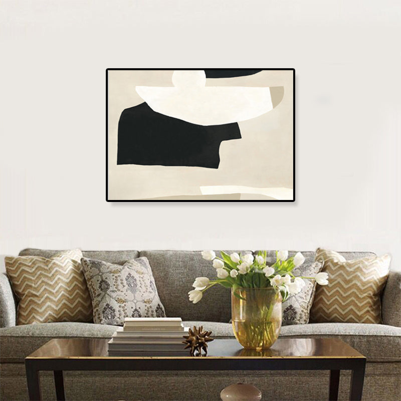 Abstract Expressionism Novel Pattern Wrapped Canvas Soft Color Guest Room Painting - Black - Clearhalo - 'Arts' - 'Canvas Art' - 1809831