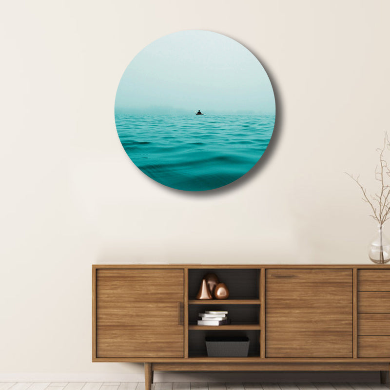 Photo Ocean View Art Print Contemporary Canvas Wall Decor in Soft Color for Play Room Lake Blue Clearhalo 'Art Gallery' 'Canvas Art' 'Coastal Art Gallery' 'Nautical' Arts' 1809854