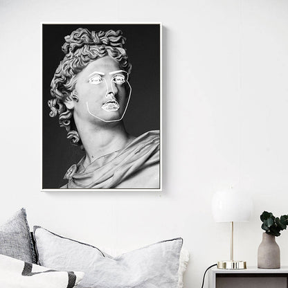Grey Plaster Greek Statue Art Print Textured Modern Style Living Room Wall Decor Grey Clearhalo 'Arts' 'Canvas Art' 1809892