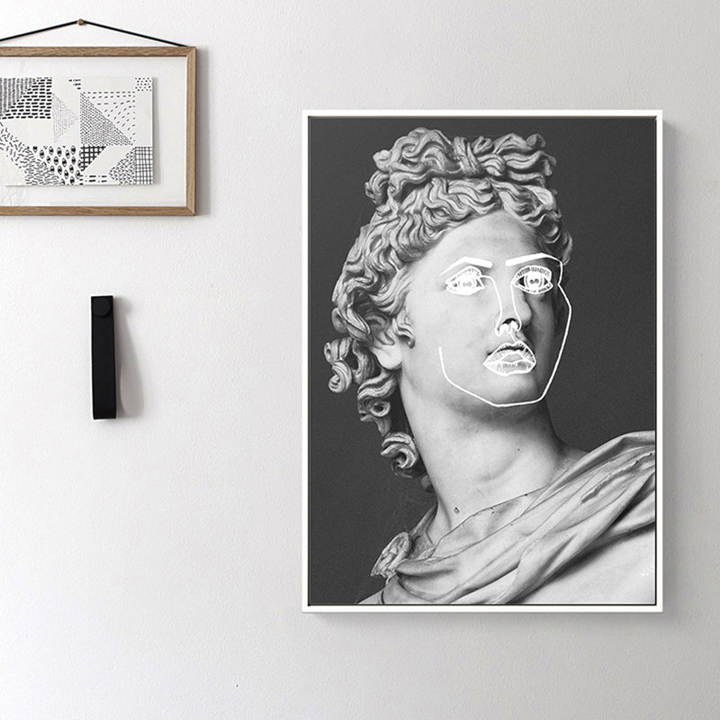 Graue Gips griechische Statue Kunst Druck strukturierter moderner Stil Wohnzimmer Wanddekoration