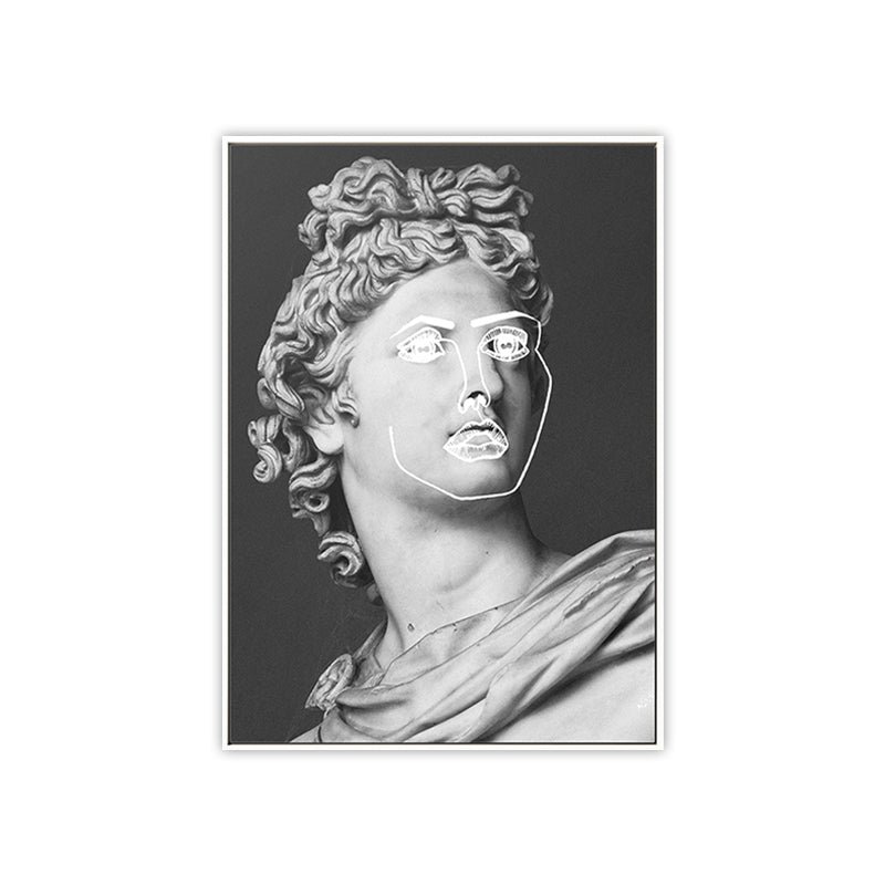 Estatua griega de yeso gris arte impreso texturizado de estilo moderno decoración de la pared de la sala de estar