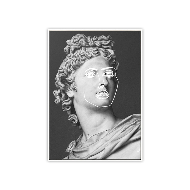 Grey Plaster Greek Statue Art Print Textured Modern Style Living Room Wall Decor Clearhalo 'Arts' 'Canvas Art' 1809895