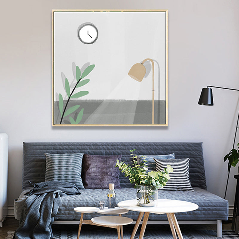 Noordse stijlvolle stilleven canvas zachte kleur gestructureerde muurkunst print voor woonkamer