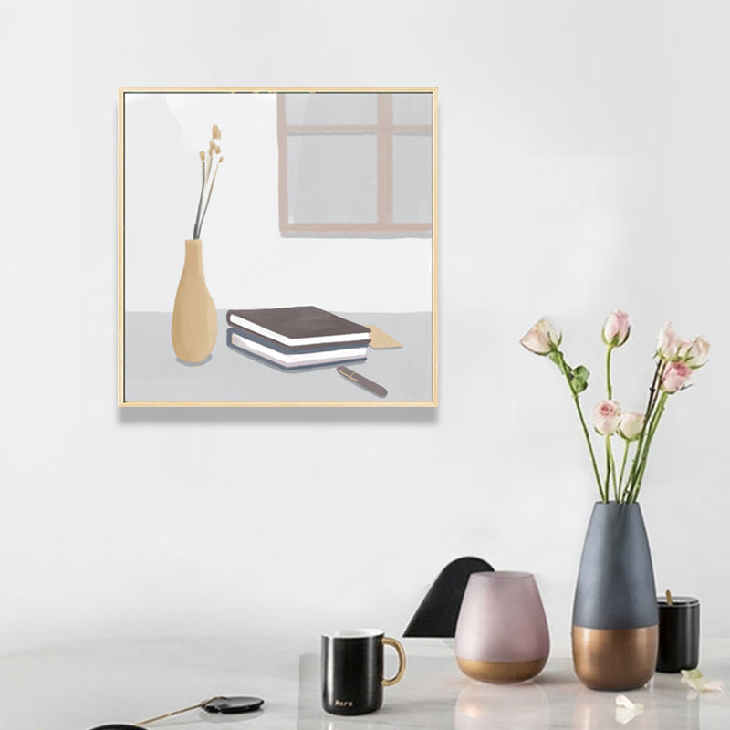 Nordic Stylish Still Life Canvas Soft Color Textured Wall Art Print for Living Room