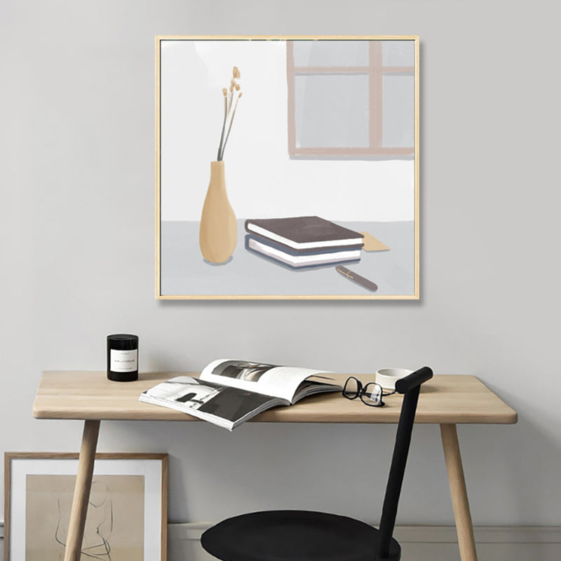 Nordic Stylish Still Life Canvas Soft Color Textured Wall Art Print for Living Room