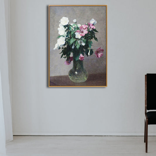 Beautiful Vase of Flowers Art Print Bedroom Still Life Painting in Green, Multiple Sizes Available - Clearhalo - 'Arts' - 'Canvas Art' - 1809926