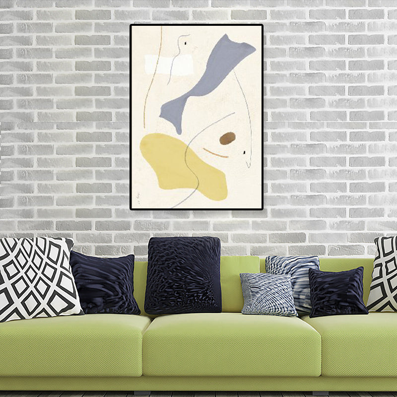 Yellow Novel Devise Painting Textured Abstract Expressionism Living Room Canvas Wall Art Clearhalo 'Arts' 'Canvas Art' 1809971