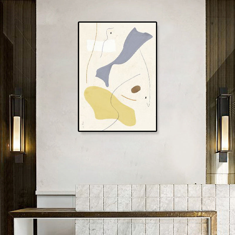 Gelber Roman entwickeln Gemälde strukturierter abstrakter Expressionismus Wohnzimmer Leinwand Wandkunst