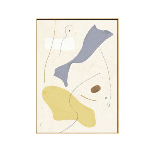 黄色の小説絵画絵画抽象表現主義リビングルームキャンバスウォールアート