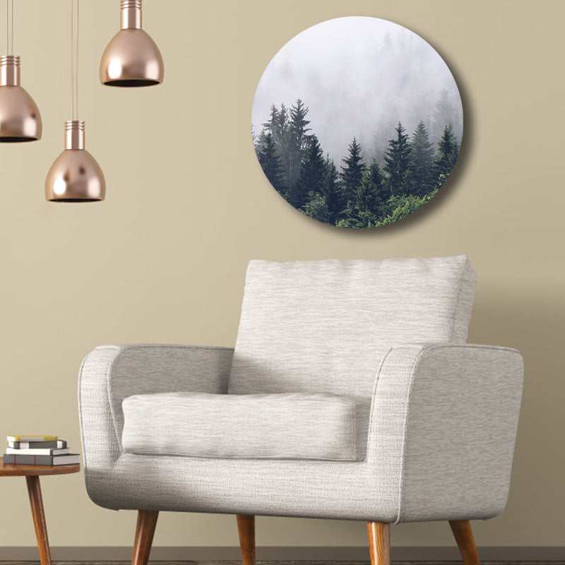 Modern Foggy Mountain Wall Art Canvas Textured Pastel Color Painting for Sitting Room Clearhalo 'Art Gallery' 'Canvas Art' 'Contemporary Art Gallery' 'Modern' Arts' 1809979