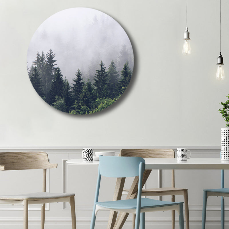 Modern Foggy Mountain Wall Art Canvas Textured Pastel Color Painting for Sitting Room Clearhalo 'Art Gallery' 'Canvas Art' 'Contemporary Art Gallery' 'Modern' Arts' 1809980