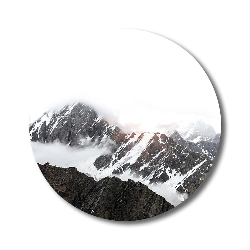 Modern Foggy Mountain Wall Art Canvas Textured Pastel Color Painting for Sitting Room Clearhalo 'Art Gallery' 'Canvas Art' 'Contemporary Art Gallery' 'Modern' Arts' 1809989