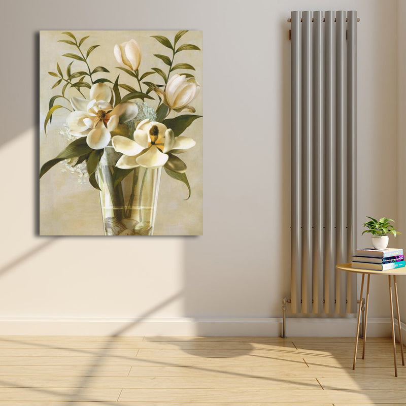 Flower Print Wall Decor Contemporary Textured Bedroom Wrapped Canvas, Multiple Sizes Clearhalo 'Art Gallery' 'Canvas Art' 'Contemporary Art Gallery' 'Modern' Arts' 1809999