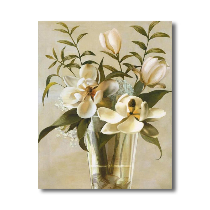 Flower Print Wall Decor Contemporary Textured Bedroom Wrapped Canvas, Multiple Sizes Clearhalo 'Art Gallery' 'Canvas Art' 'Contemporary Art Gallery' 'Modern' Arts' 1810000