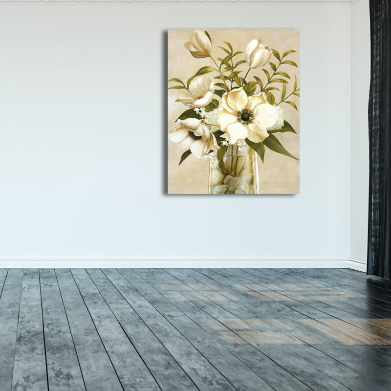 Flower Print Wall Decor Contemporary Textured Bedroom Wrapped Canvas, Multiple Sizes Clearhalo 'Art Gallery' 'Canvas Art' 'Contemporary Art Gallery' 'Modern' Arts' 1810006