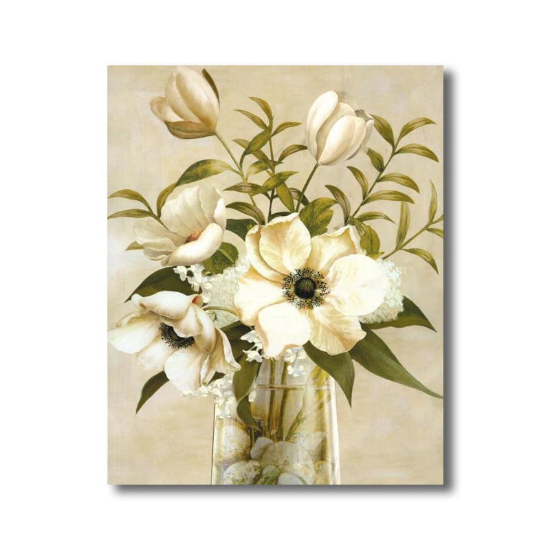 Flower Print Wall Decor Contemporary Textured Bedroom Wrapped Canvas, Multiple Sizes Clearhalo 'Art Gallery' 'Canvas Art' 'Contemporary Art Gallery' 'Modern' Arts' 1810008