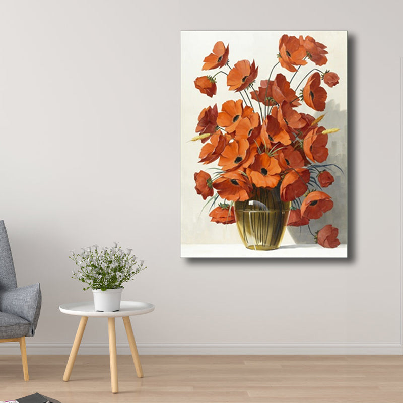 Flower Print Wall Decor Contemporary Textured Bedroom Wrapped Canvas, Multiple Sizes Clearhalo 'Art Gallery' 'Canvas Art' 'Contemporary Art Gallery' 'Modern' Arts' 1810011