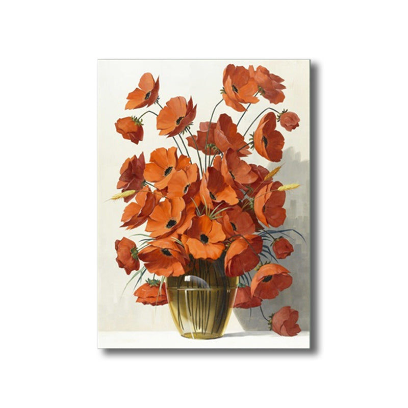 Flower Print Wall Decor Contemporary Textured Bedroom Wrapped Canvas, Multiple Sizes Clearhalo 'Art Gallery' 'Canvas Art' 'Contemporary Art Gallery' 'Modern' Arts' 1810012