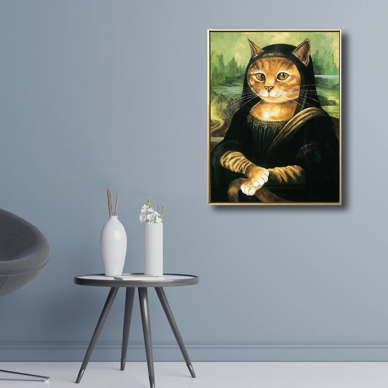 Pop Art Spoof Animal Canvas Print Dark Color Living Room Wall Decor, Multiple Sizes Clearhalo 'Arts' 'Canvas Art' 1810116