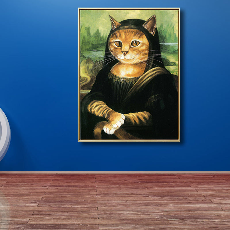 Pop Art Spoof Animal Canvas Print Dark Color Living Room Wall Decor, Multiple Sizes Clearhalo 'Arts' 'Canvas Art' 1810117