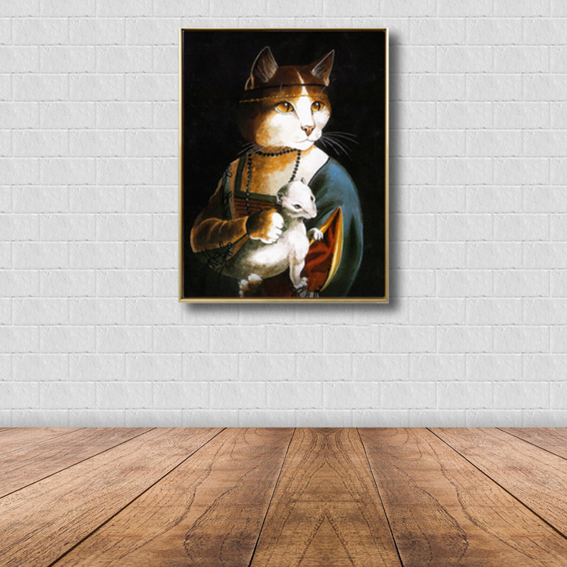 Pop Art Spoof Animal Canvas Print Dark Color Living Room Wall Decor, Multiple Sizes Clearhalo 'Arts' 'Canvas Art' 1810123