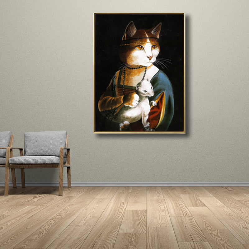 Pop Art Spoof Animal Canvas Print Dark Color Living Room Wall Decor, Multiple Sizes Clearhalo 'Arts' 'Canvas Art' 1810124