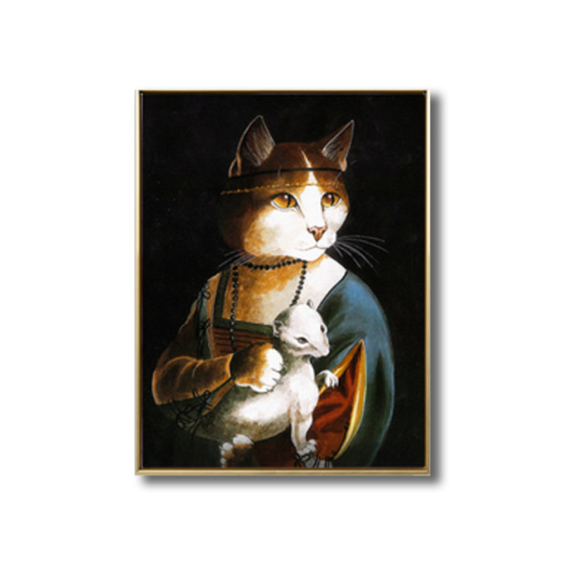 Pop Art Spoof Animal Canvas Print Dark Color Living Room Wall Decor, Multiple Sizes Clearhalo 'Arts' 'Canvas Art' 1810125