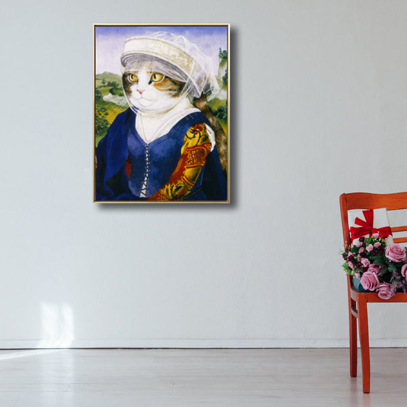 Pop Art Spoof Animal Canvas Print Dark Color Living Room Wall Decor, Multiple Sizes Clearhalo 'Arts' 'Canvas Art' 1810127