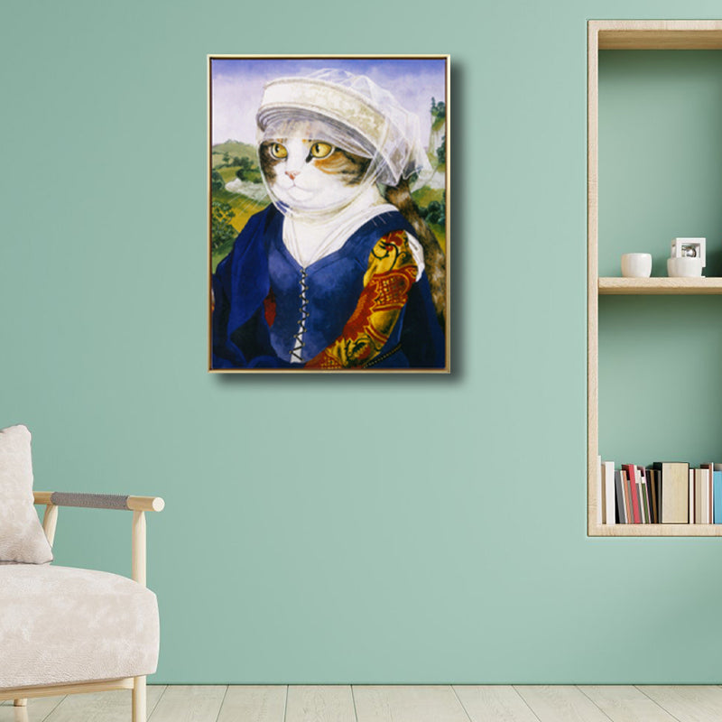 Pop Art Spoof Animal Canvas Print Dark Color Living Room Wall Decor, Multiple Sizes Clearhalo 'Arts' 'Canvas Art' 1810128