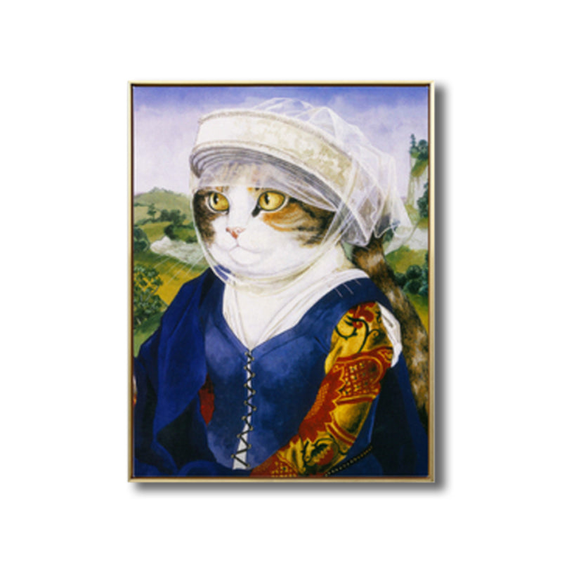 Pop Art Spoof Animal Canvas Print Dark Color Living Room Wall Decor, Multiple Sizes Clearhalo 'Arts' 'Canvas Art' 1810129