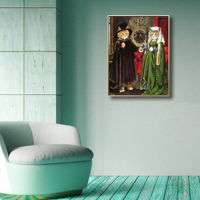 Pop Art Spoof Animal Canvas Print Dark Color Living Room Wall Decor, Multiple Sizes Clearhalo 'Arts' 'Canvas Art' 1810131