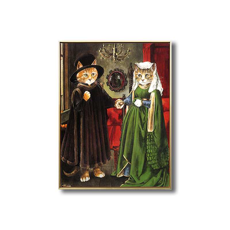 Pop Art Spoof Animal Canvas Print Dark Color Living Room Wall Decor, Multiple Sizes Clearhalo 'Arts' 'Canvas Art' 1810133