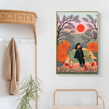 Kids Fantasy Flowers Painting Soft Color Textured Canvas Wall Art for Boys Bedroom Orange Clearhalo 'Art Gallery' 'Canvas Art' 'Kids' Arts' 1810180