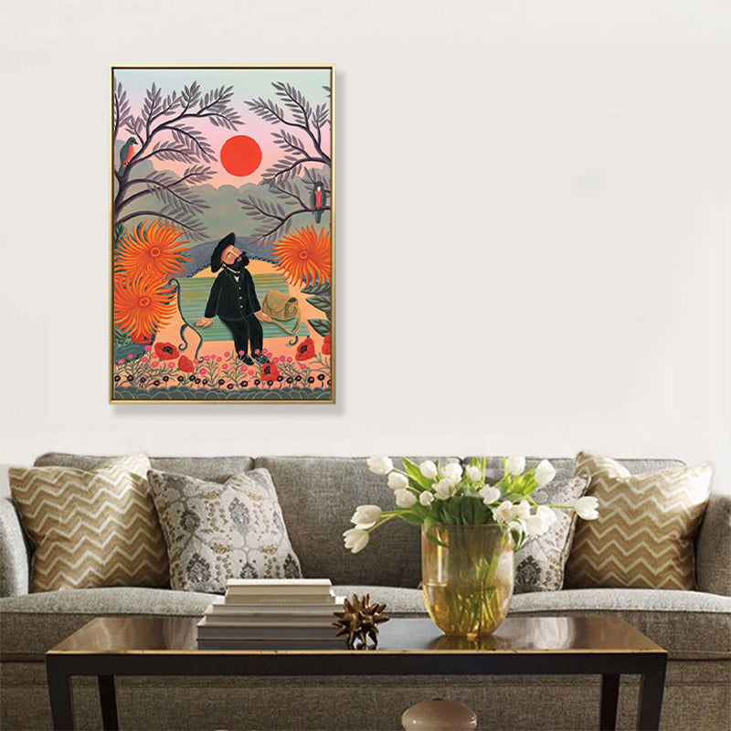 Kids Fantasy Flowers Painting Soft Color Textured Canvas Wall Art for Boys Bedroom Clearhalo 'Art Gallery' 'Canvas Art' 'Kids' Arts' 1810181