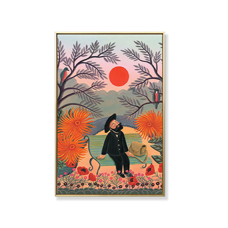 Kids Fantasy Flowers Painting Soft Color Textured Canvas Wall Art for Boys Bedroom Clearhalo 'Art Gallery' 'Canvas Art' 'Kids' Arts' 1810182