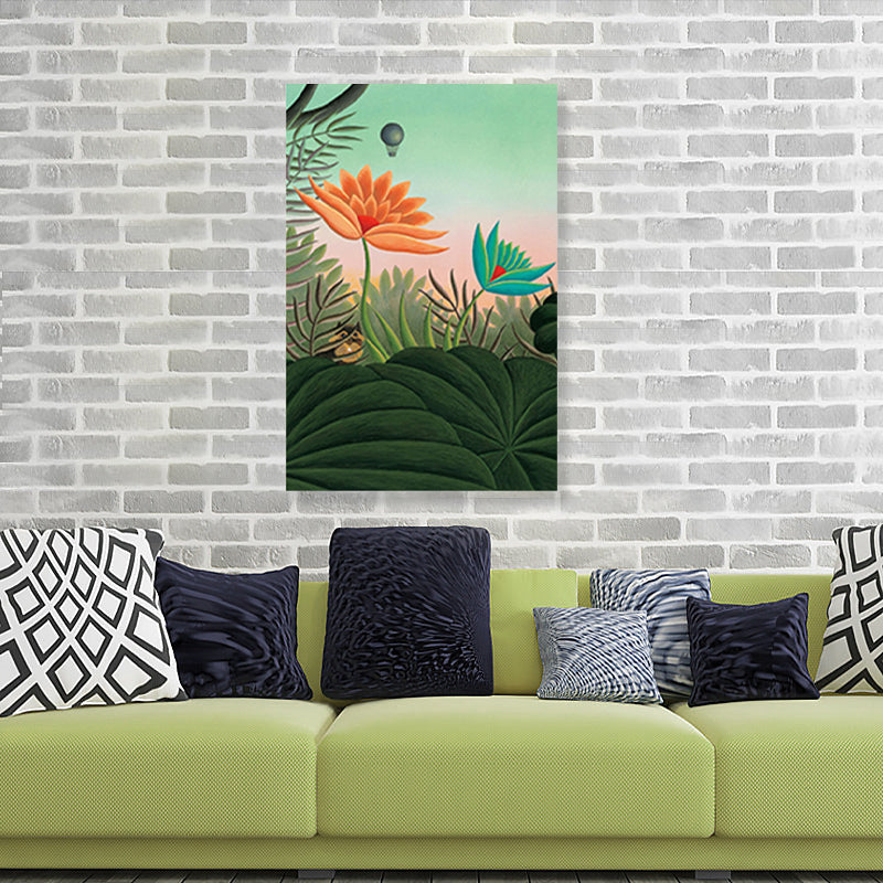 Kids Fantasy Flowers Painting Soft Color Textured Canvas Wall Art for Boys Bedroom Clearhalo 'Art Gallery' 'Canvas Art' 'Kids' Arts' 1810188