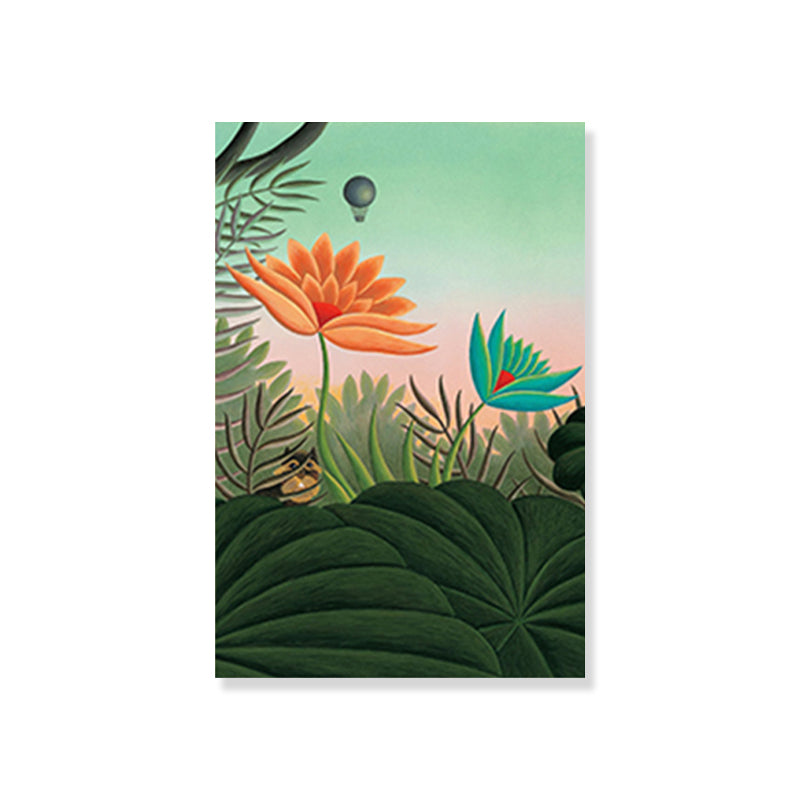 Kids Fantasy Flowers Painting Soft Color Textured Canvas Wall Art for Boys Bedroom Clearhalo 'Art Gallery' 'Canvas Art' 'Kids' Arts' 1810189