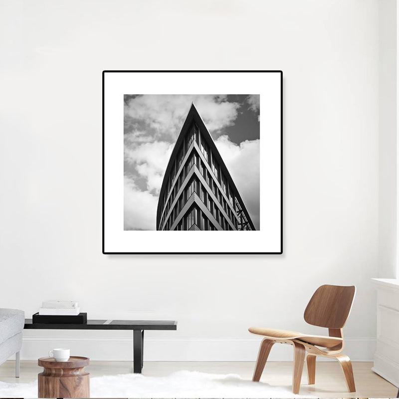 Photograph Architecture Wall Art Print in Dark Color Canvas Wall Decor, Textured Light Gray Clearhalo 'Art Gallery' 'Canvas Art' 'Contemporary Art Gallery' 'Modern' Arts' 1810214