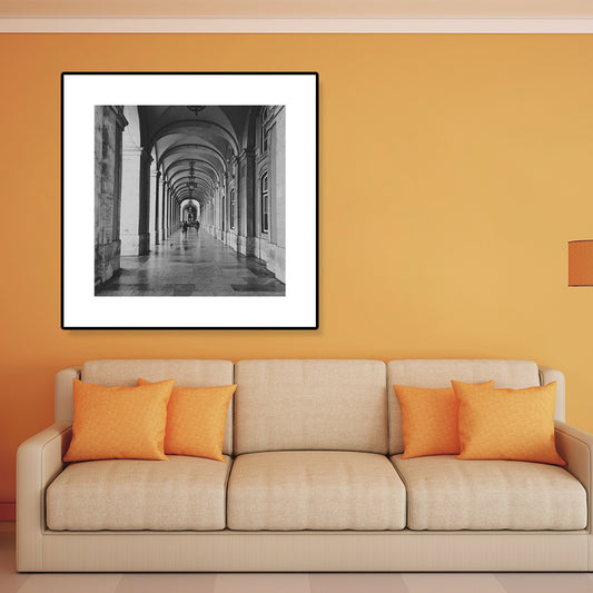 Photograph Architecture Wall Art Print in Dark Color Canvas Wall Decor, Textured Dark Gray Clearhalo 'Art Gallery' 'Canvas Art' 'Contemporary Art Gallery' 'Modern' Arts' 1810235