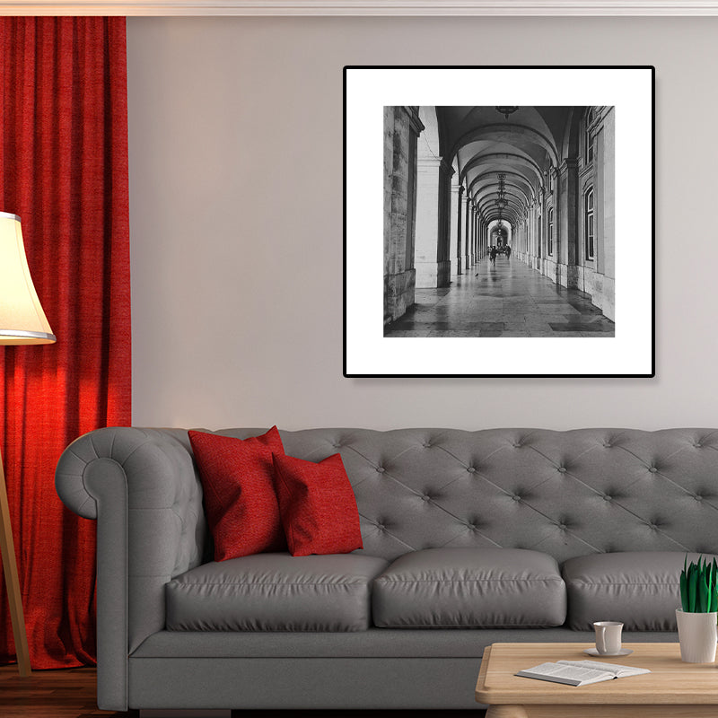Photograph Architecture Wall Art Print in Dark Color Canvas Wall Decor, Textured Clearhalo 'Art Gallery' 'Canvas Art' 'Contemporary Art Gallery' 'Modern' Arts' 1810236
