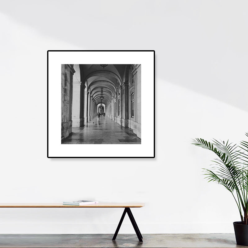 Photograph Architecture Wall Art Print in Dark Color Canvas Wall Decor, Textured Clearhalo 'Art Gallery' 'Canvas Art' 'Contemporary Art Gallery' 'Modern' Arts' 1810237