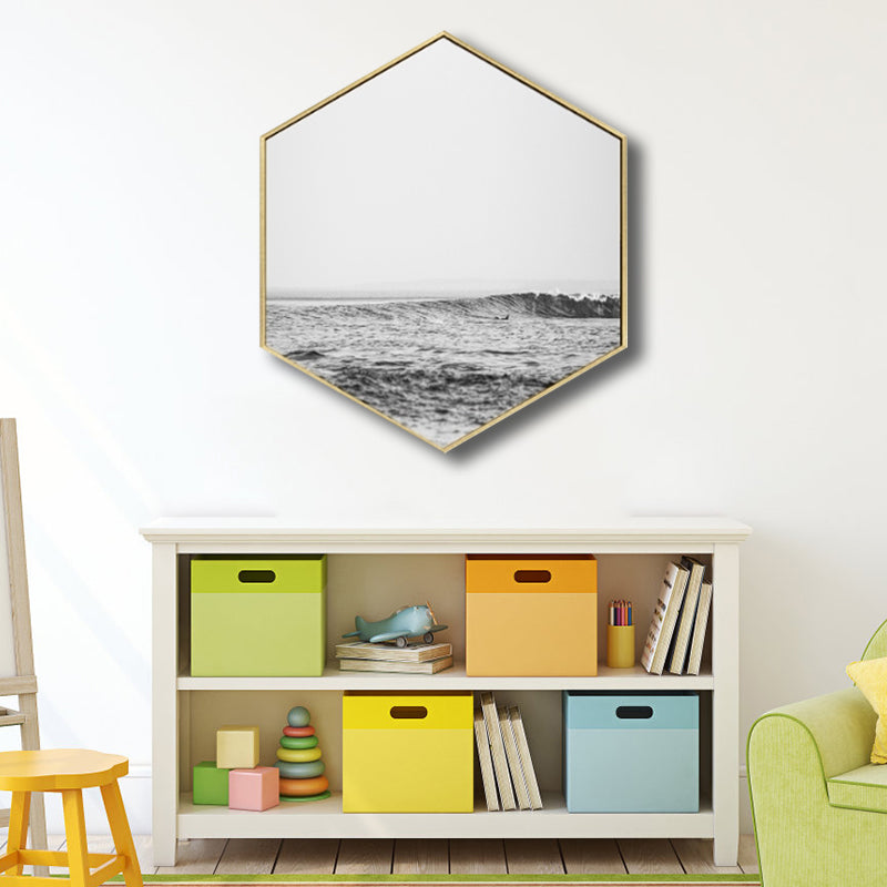 Photography Print Sea Landscape Canvas Gray Contemporary Wall Decor for Sitting Room Grey Clearhalo 'Art Gallery' 'Canvas Art' 'Contemporary Art Gallery' 'Modern' Arts' 1810251