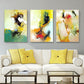 Watercolor Painting Light Color Abstract Expressionism Style Wall Decor for Dining Room, Set of 3 Yellow Clearhalo 'Arts' 'Canvas Art' 1810277