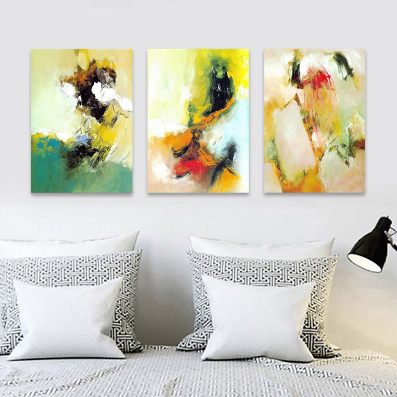 Watercolor Painting Light Color Abstract Expressionism Style Wall Decor for Dining Room, Set of 3 Clearhalo 'Arts' 'Canvas Art' 1810279