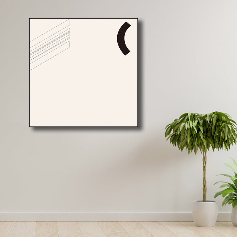 Light Color Novel Graphic Wall Decor Abstract Nordic Textured Canvas Print for Bedroom White Clearhalo 'Arts' 'Canvas Art' 1810312