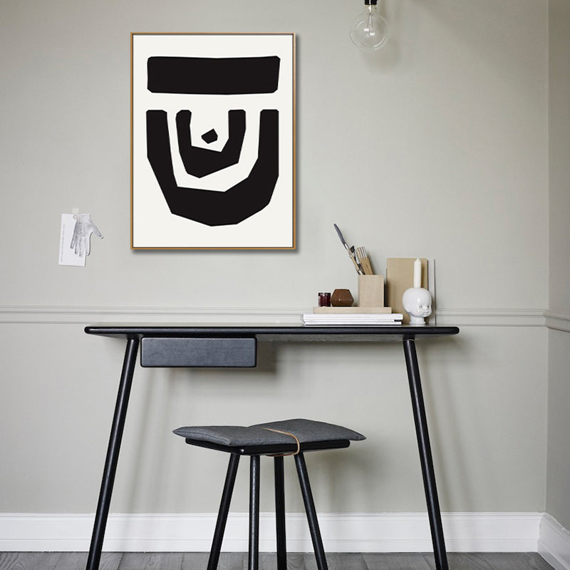 Illustration Pattern Wall Art Decor Dining Room Abstract Print Canvas in Dark Color Black Clearhalo 'Arts' 'Canvas Art' 1810332