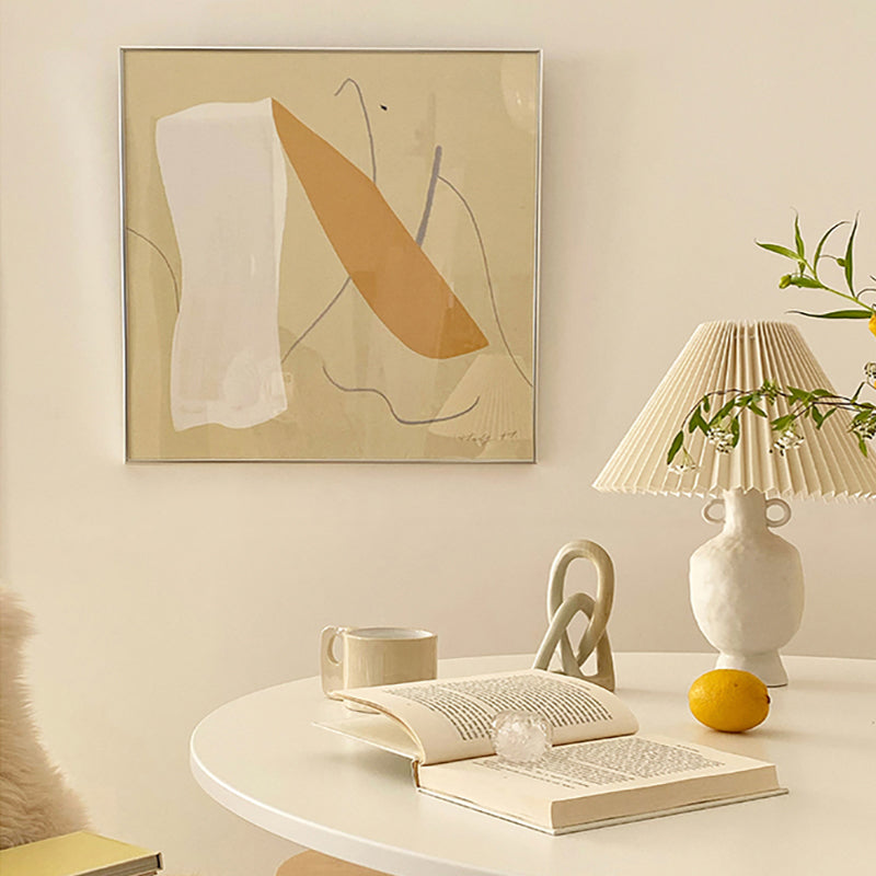 Irregular Pattern Wall Art Decor Girls Bedroom Abstract Wrapped Canvas in Pastel Color Yellow Clearhalo 'Arts' 'Canvas Art' 1810352