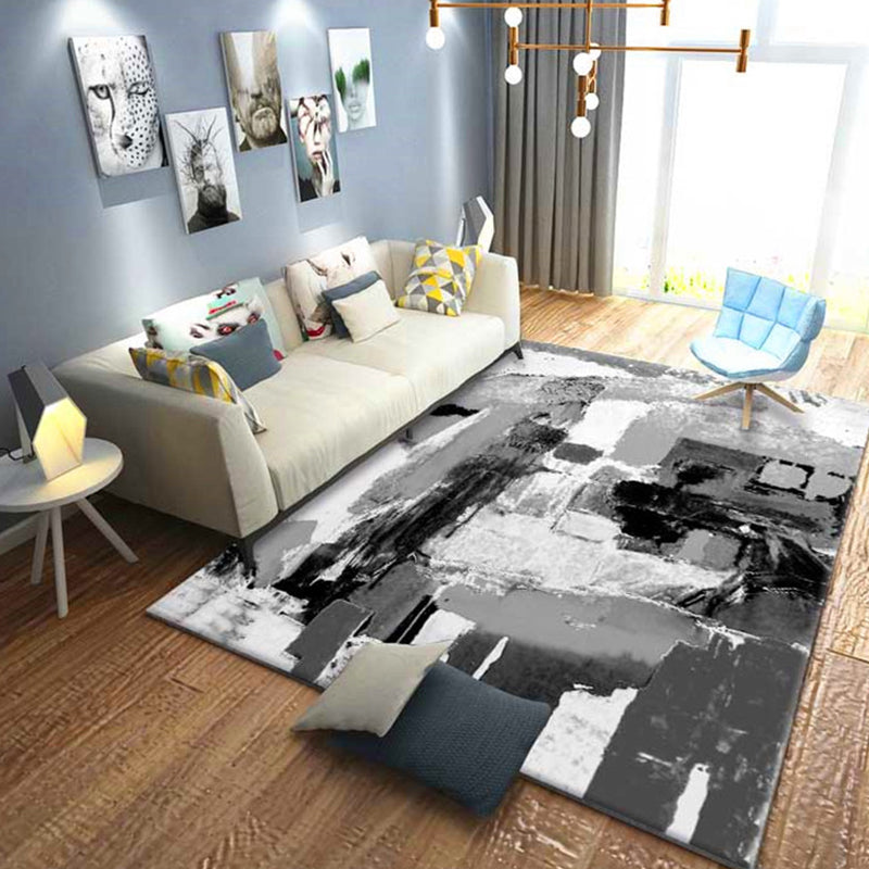 Multicolor Brushstroke Painting Pattern Rug Polyester Modern Rug Washable Anti-Slip Pet Friendly Area Rug for Living Room Clearhalo 'Area Rug' 'Modern' 'Rugs' 'Shabby Chic' Rug' 1810494