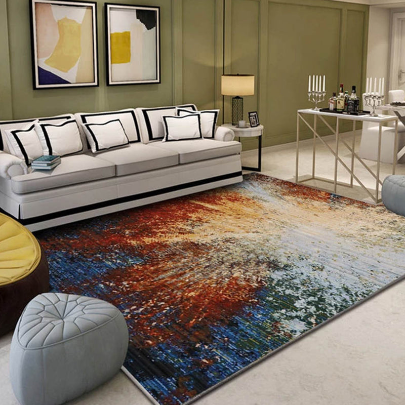 Multicolor Brushstroke Painting Pattern Rug Polyester Modern Rug Washable Anti-Slip Pet Friendly Area Rug for Living Room Clearhalo 'Area Rug' 'Modern' 'Rugs' 'Shabby Chic' Rug' 1810496