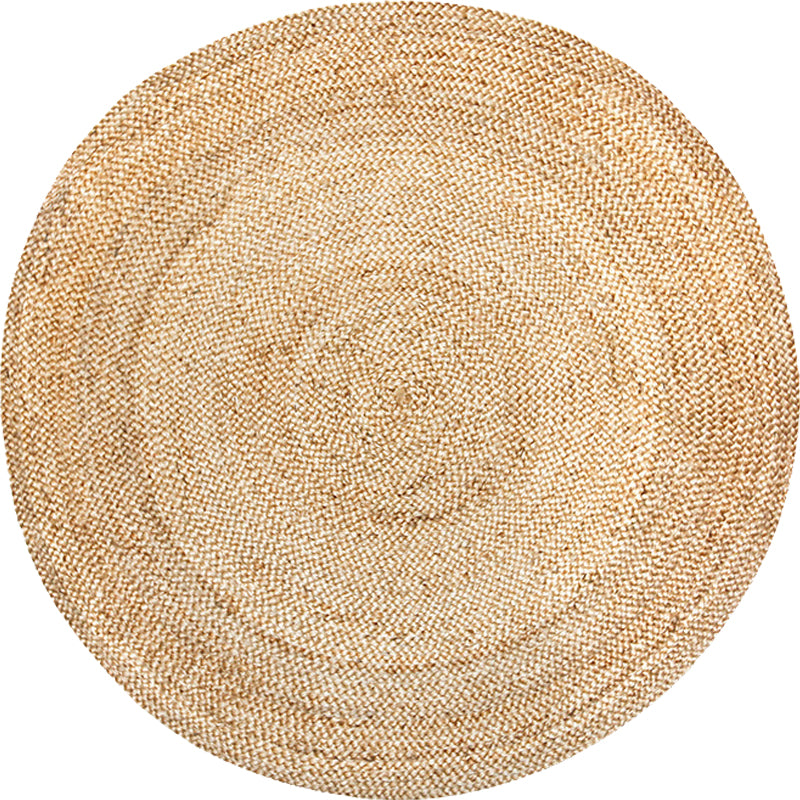 Khaki Plain Rug Jute Rural Rug Washable Anti-Slip Pet Friendly Area Rug for Living Room Clearhalo 'Area Rug' 'Rug' 1810507